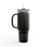 40oz Insulated Travel Mug — 'This Is Fine' Fire Dog Cartoon Design