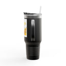 40oz Insulated Travel Mug — 'This Is Fine' Fire Dog Cartoon Design