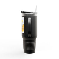 40oz Insulated Travel Mug — 'This Is Fine' Fire Dog Cartoon Design