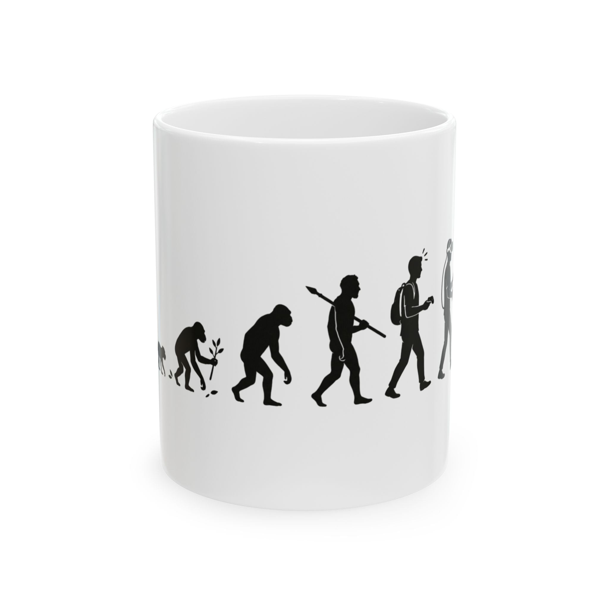 Evolution of VR Gamer 11oz Mug, Funny Ascent of Man Coffee Cup