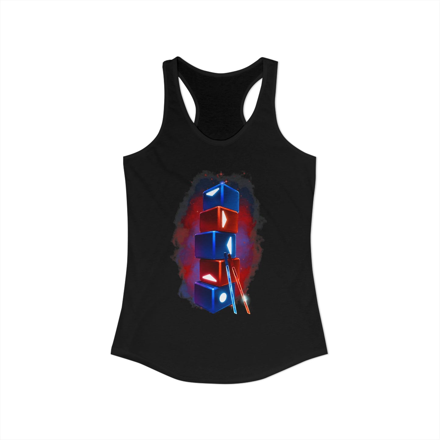 Beat Saber Cubes Racerback Tank, Women's Neon VR Rhythm Vest
