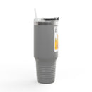 40oz Insulated Travel Mug — 'This Is Fine' Fire Dog Cartoon Design
