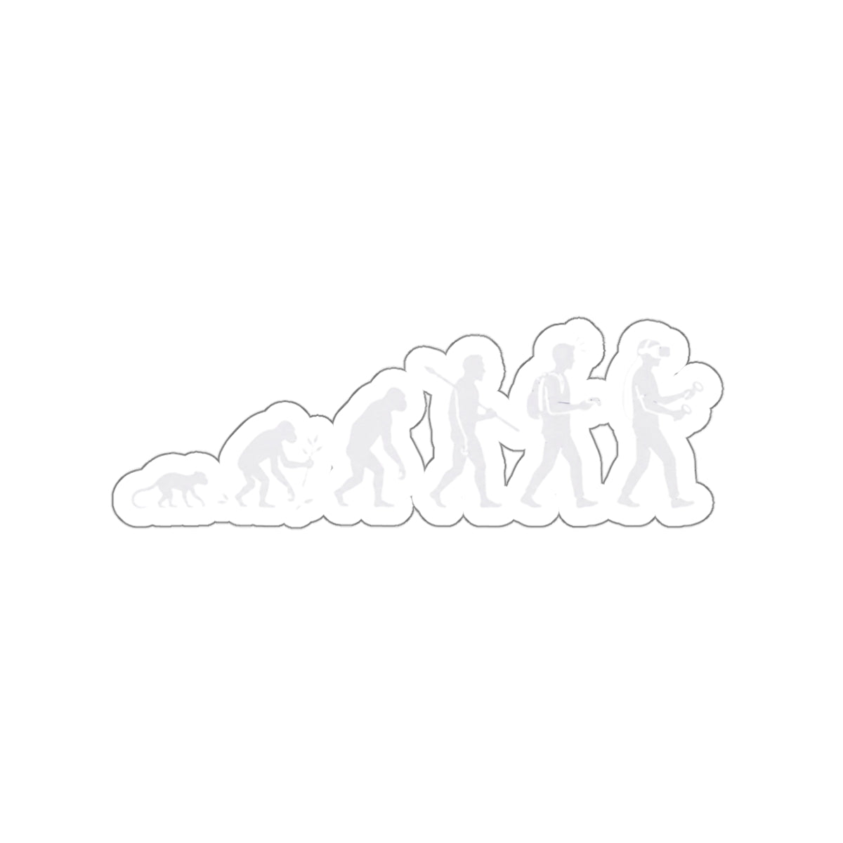 Evolution of VR Gamer Sticker, Funny Ascent of Man Decal