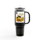 40oz Insulated Travel Mug — 'This Is Fine' Fire Dog Cartoon Design