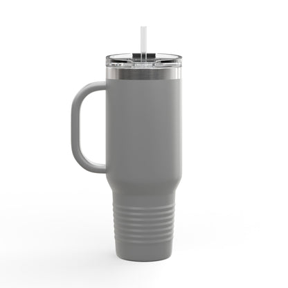 40oz Insulated Travel Mug — 'This Is Fine' Fire Dog Cartoon Design