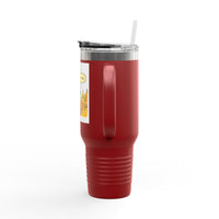 40oz Insulated Travel Mug — 'This Is Fine' Fire Dog Cartoon Design