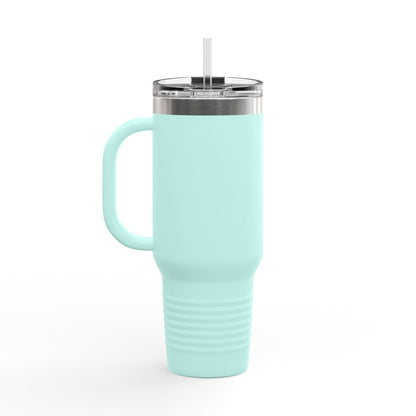 40oz Insulated Travel Mug — 'This Is Fine' Fire Dog Cartoon Design