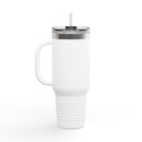 40oz Insulated Travel Mug — 'This Is Fine' Fire Dog Cartoon Design