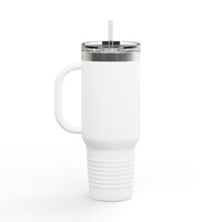 40oz Insulated Travel Mug — 'This Is Fine' Fire Dog Cartoon Design