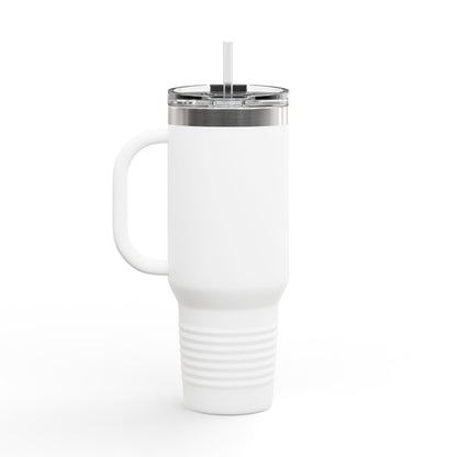 40oz Insulated Travel Mug — 'This Is Fine' Fire Dog Cartoon Design