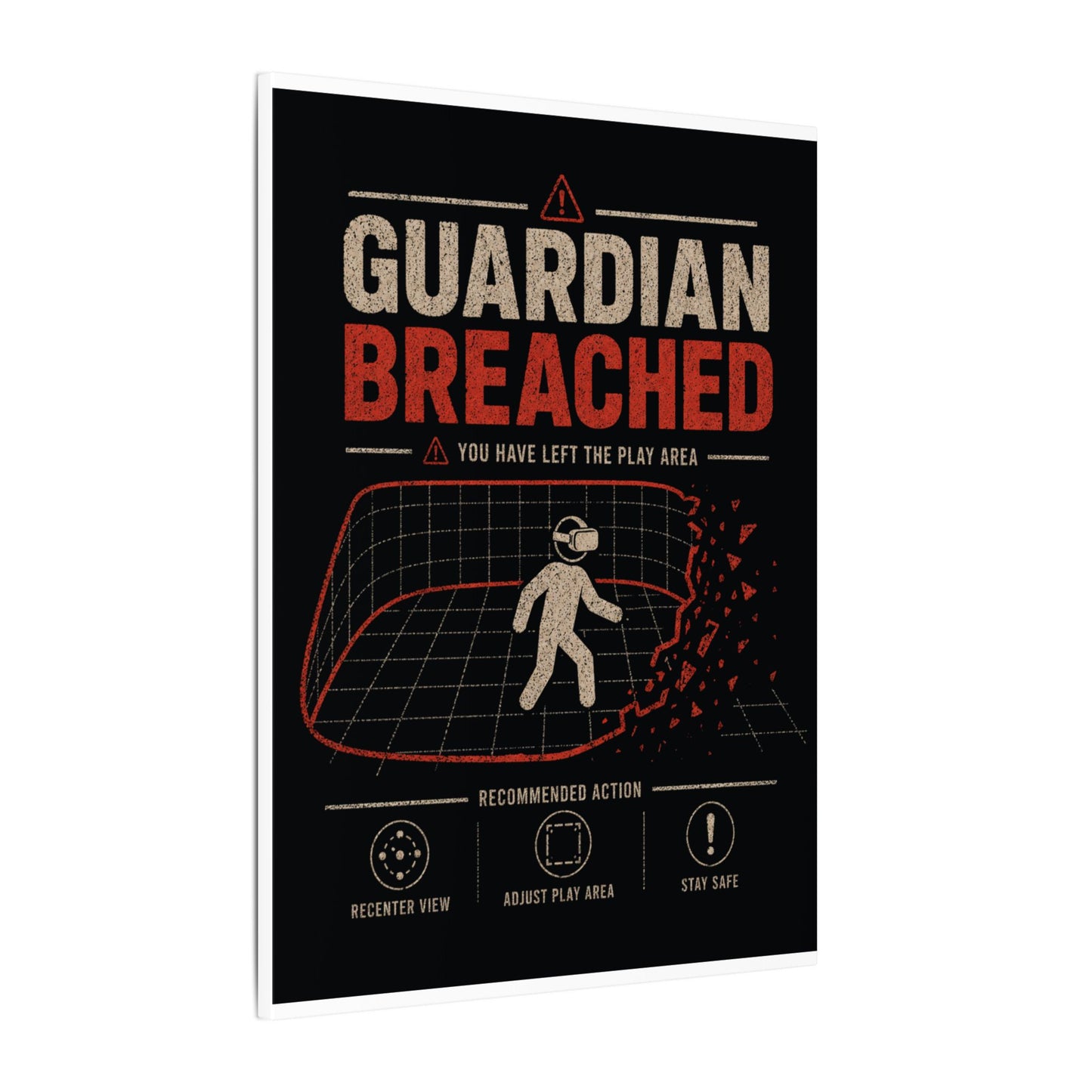 Guardian Breached Canvas Print, Funny Quest VR Play Area Wall Art