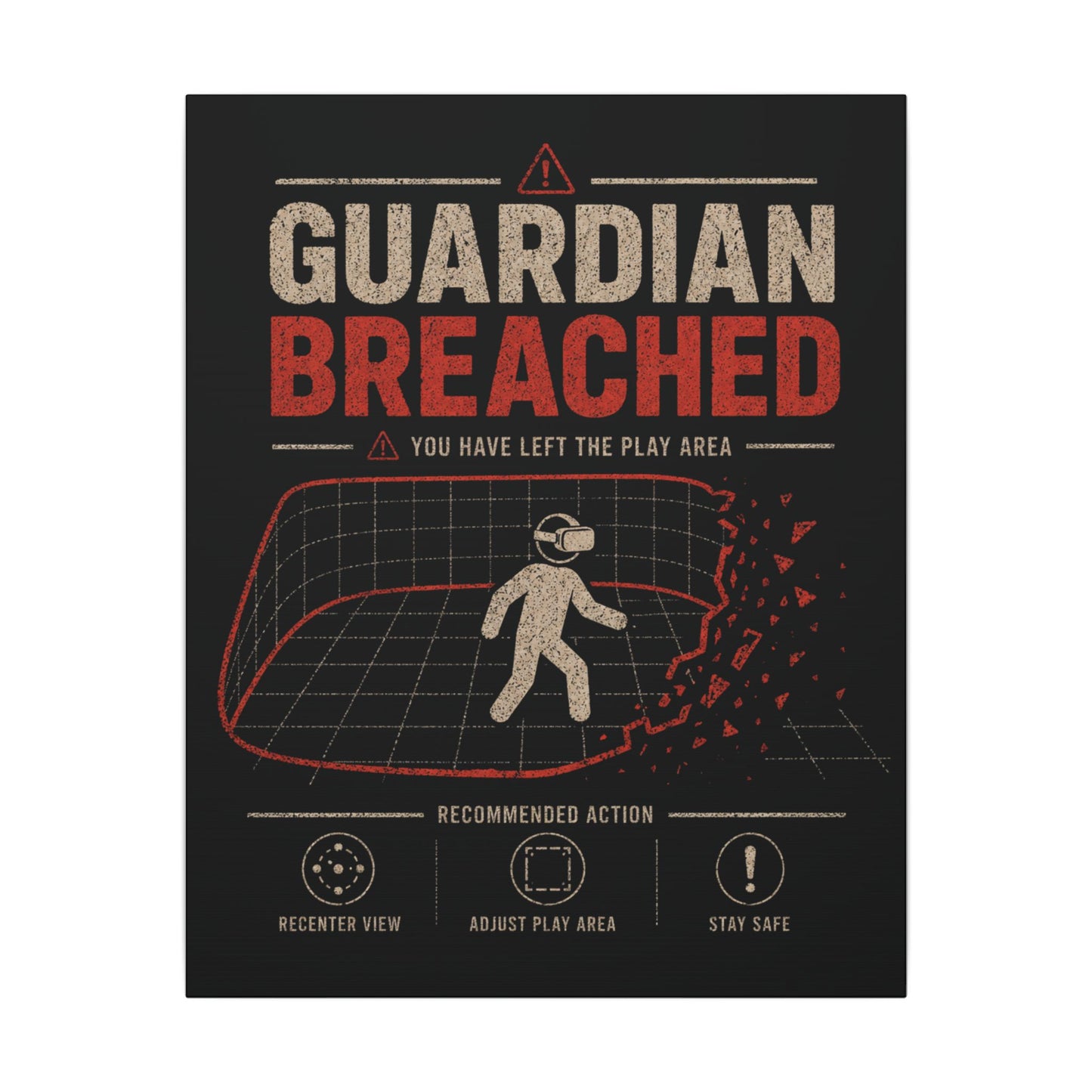 Guardian Breached Canvas Print, Funny Quest VR Play Area Wall Art
