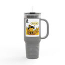 40oz Insulated Travel Mug — 'This Is Fine' Fire Dog Cartoon Design