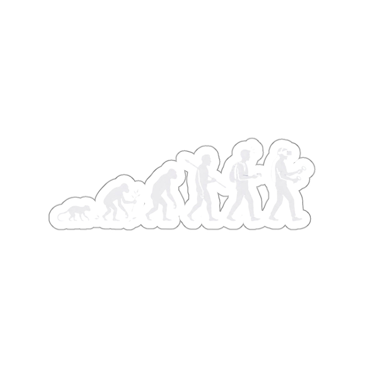 Evolution of VR Gamer Sticker, Funny Ascent of Man Decal