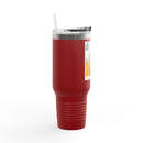 40oz Insulated Travel Mug — 'This Is Fine' Fire Dog Cartoon Design