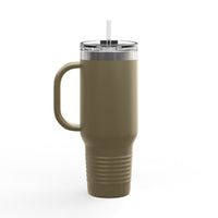 40oz Insulated Travel Mug — 'This Is Fine' Fire Dog Cartoon Design