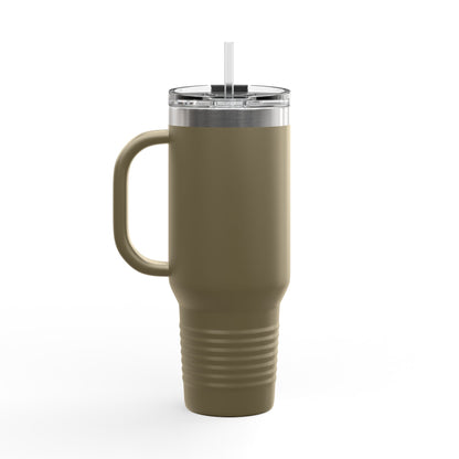 40oz Insulated Travel Mug — 'This Is Fine' Fire Dog Cartoon Design