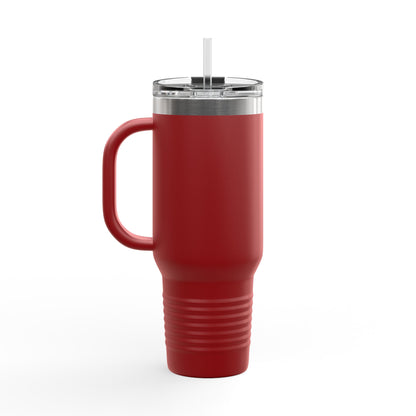 40oz Insulated Travel Mug — 'This Is Fine' Fire Dog Cartoon Design