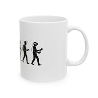 Evolution of VR Gamer 11oz Mug, Funny Ascent of Man Coffee Cup