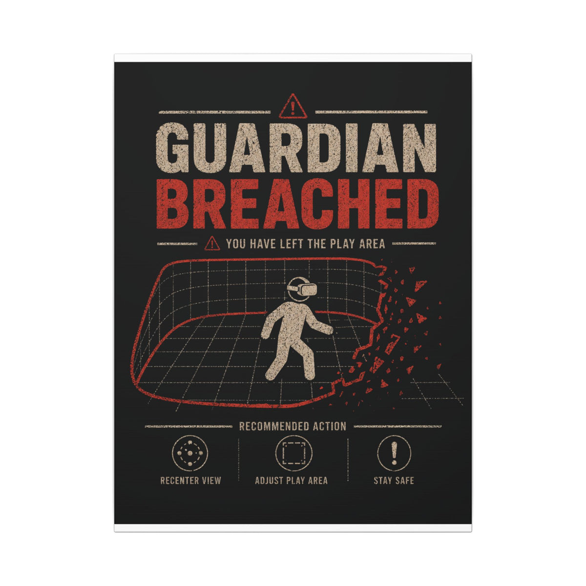 Guardian Breached Canvas Print, Funny Quest VR Play Area Wall Art