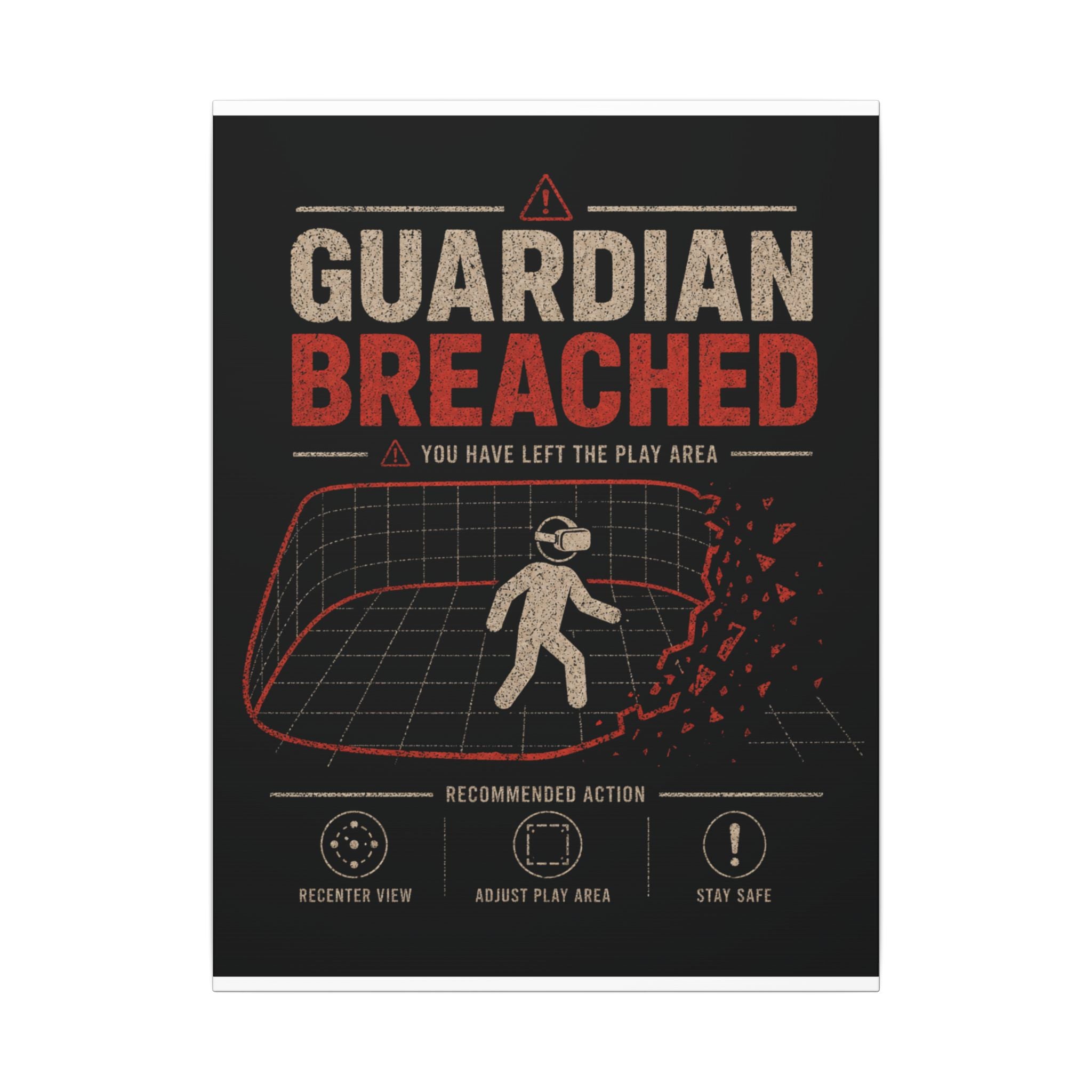 Guardian Breached Canvas Print, Funny Quest VR Play Area Wall Art