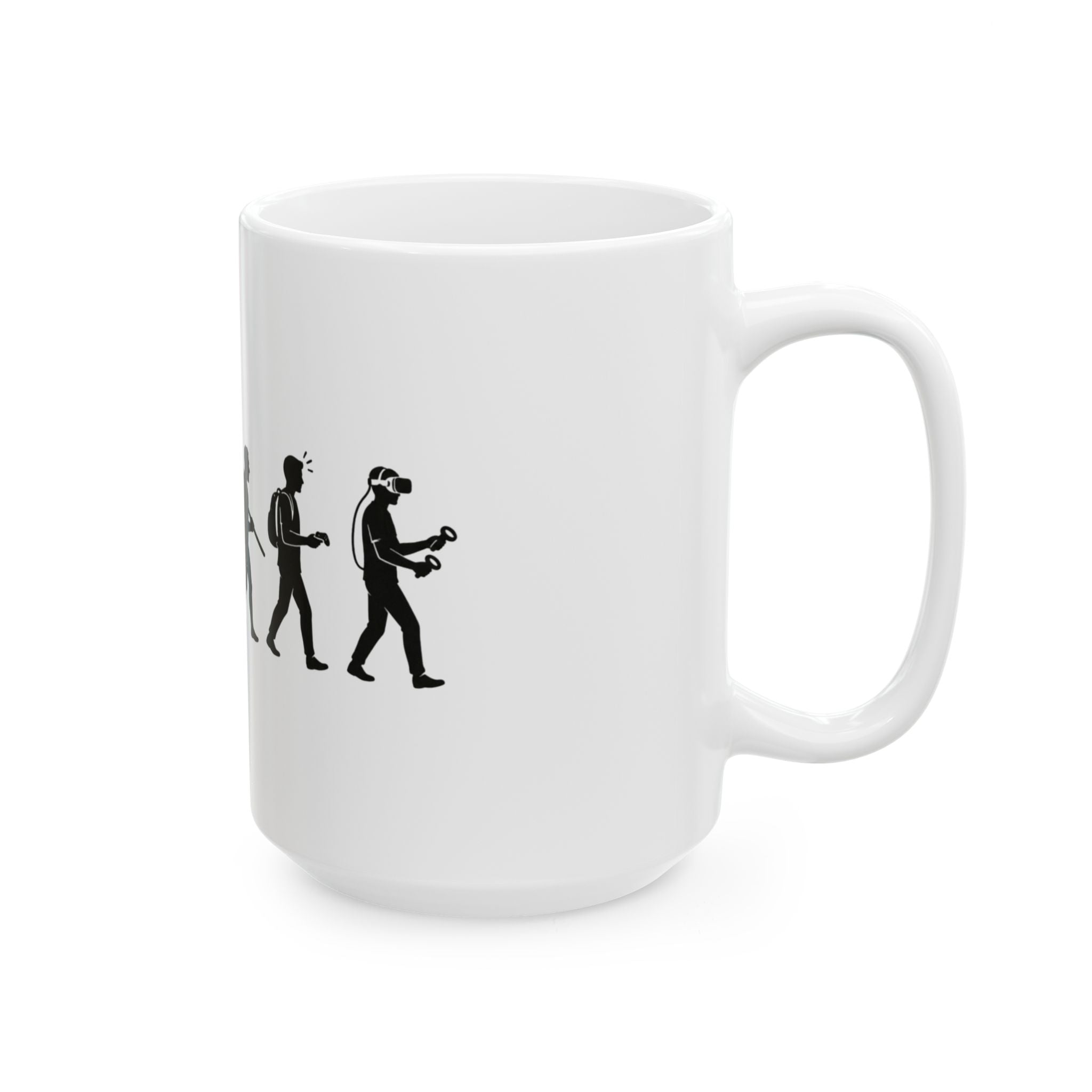 Evolution of VR Gamer 11oz Mug, Funny Ascent of Man Coffee Cup