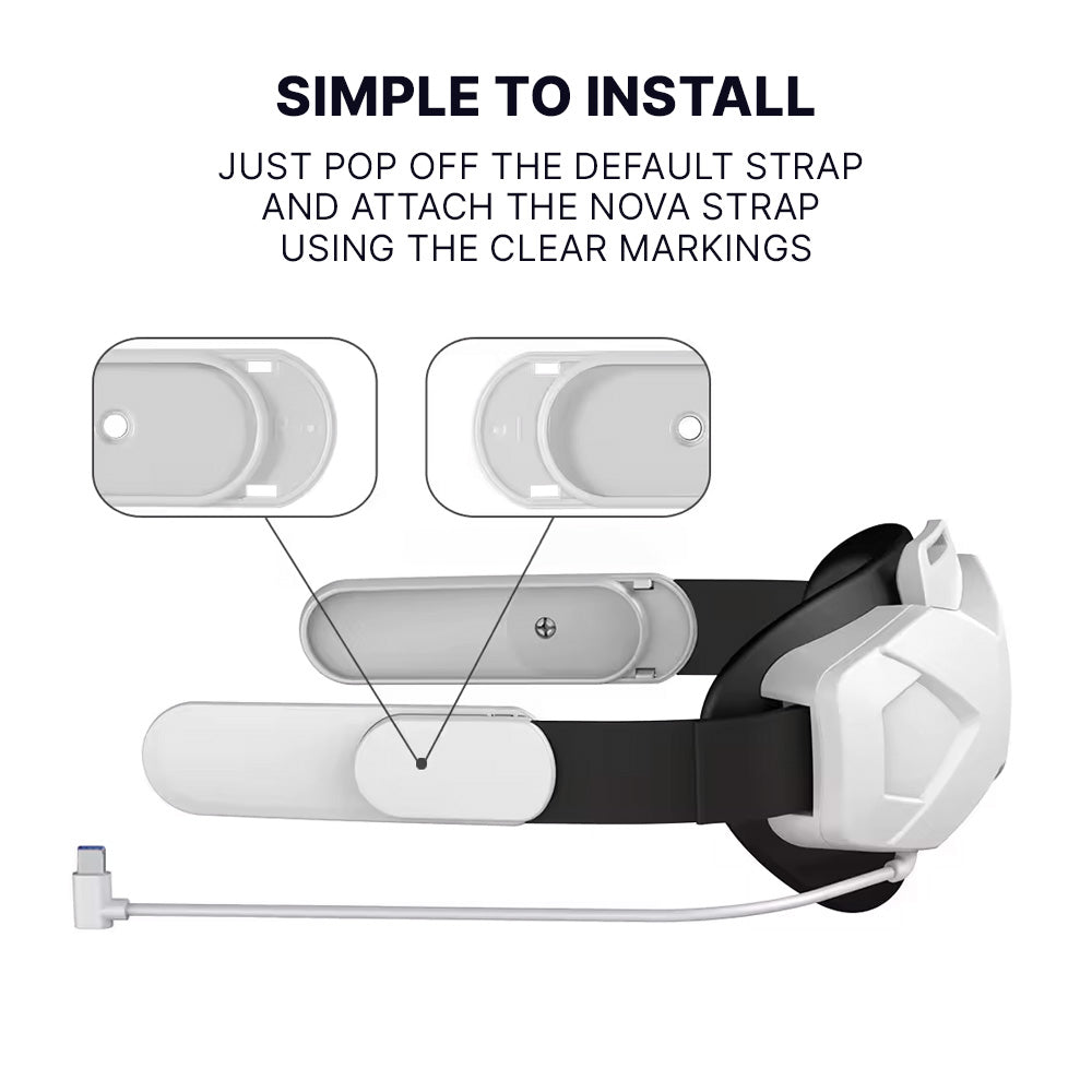 Nova Design Battery Head Strap for Meta Quest 2