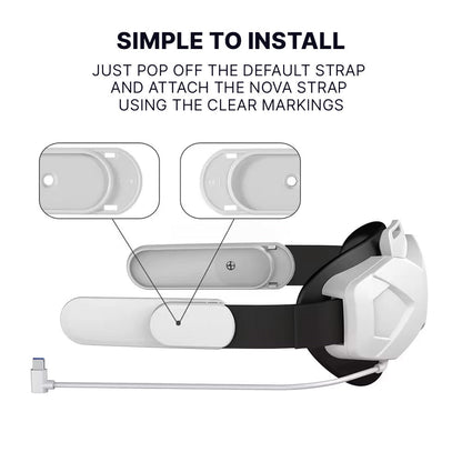 Nova Design Battery Head Strap for Meta Quest 2