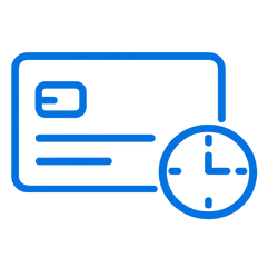 When do I pay card and clock icon